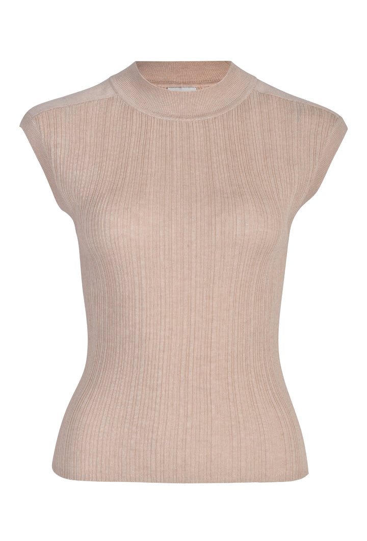 Husk Stripe Rib Knit - Sand