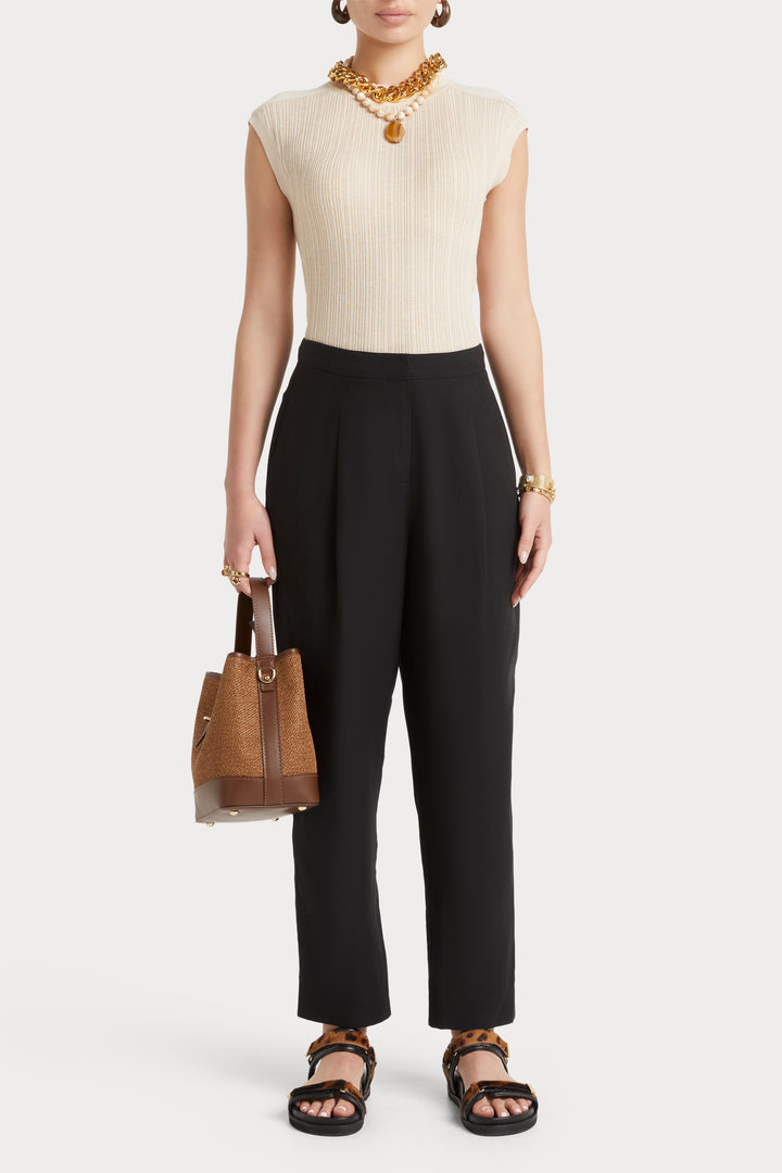 Husk Stripe Rib Knit - Sand