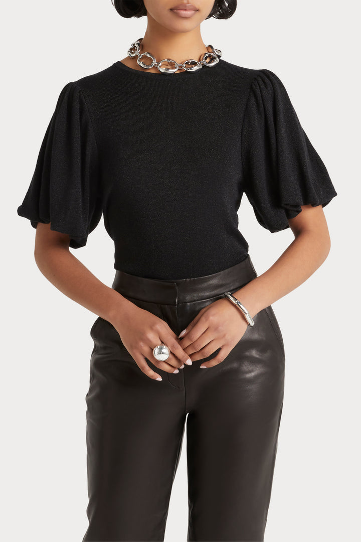 Husk Puff Sleeve Knit - Black
