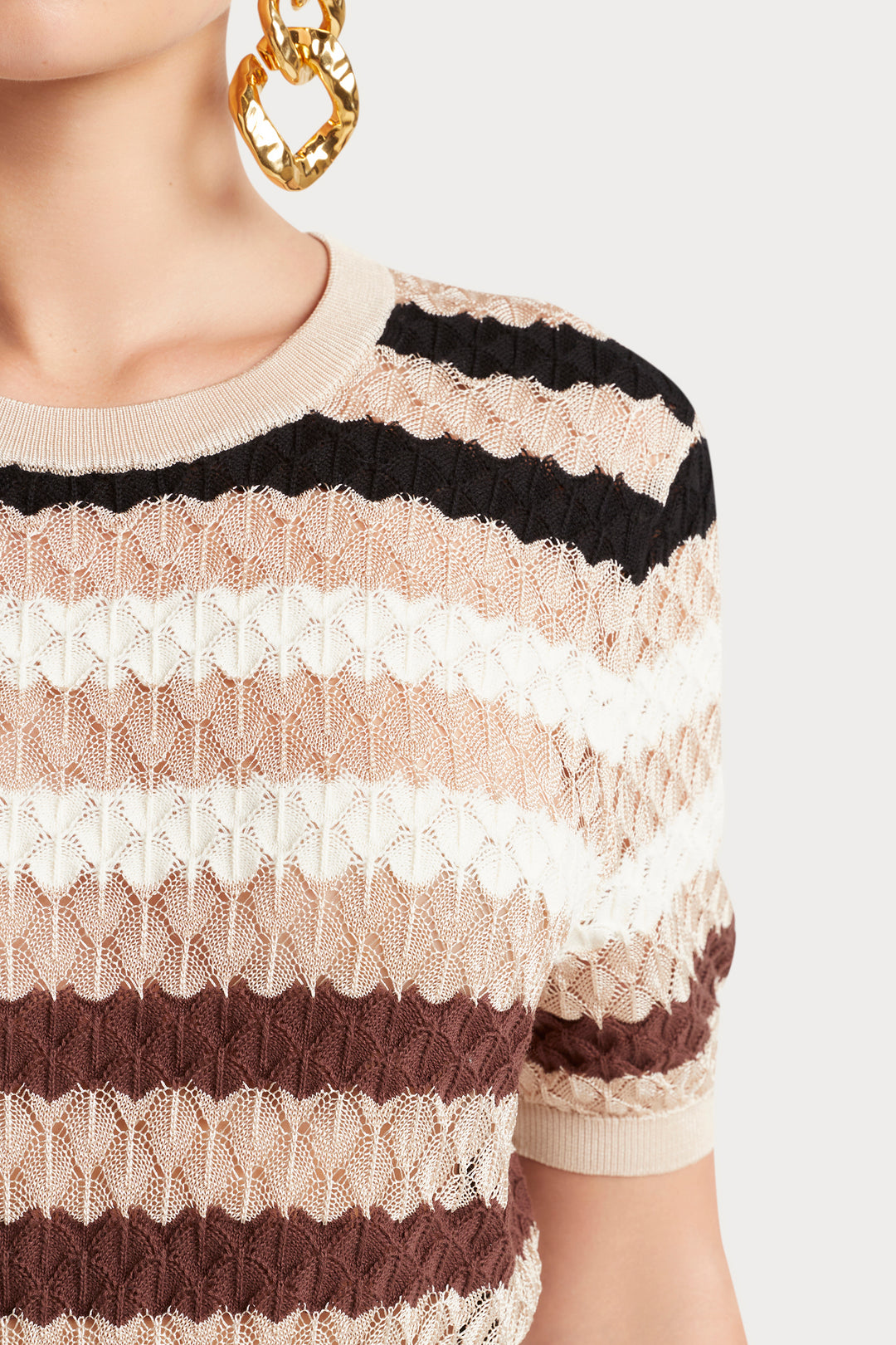 Husk Stripe Lace Knit
