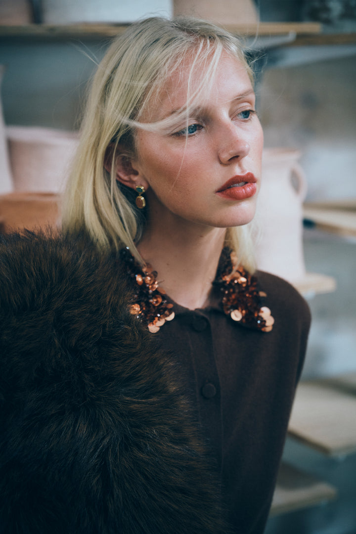 Husk Sequin Collar Knit