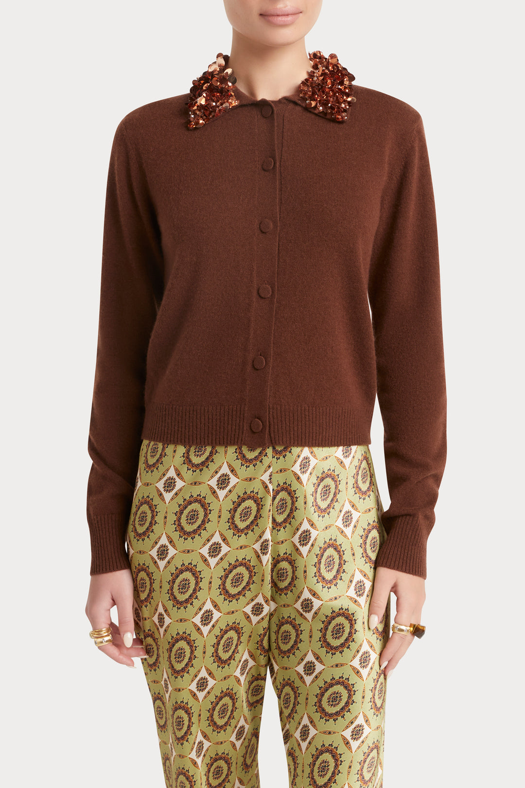 Husk Sequin Collar Knit