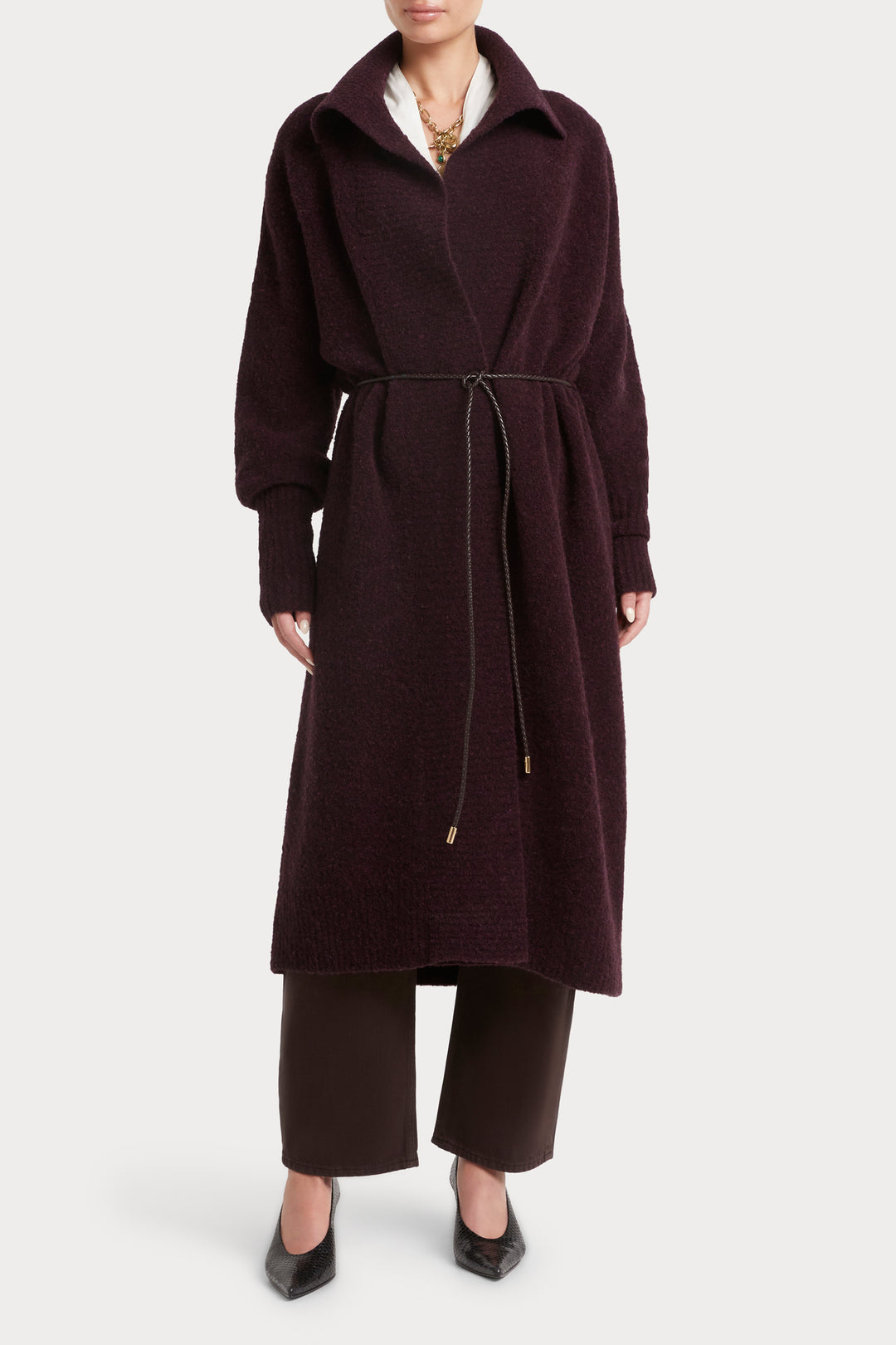 Husk Long Boucle Cardigan