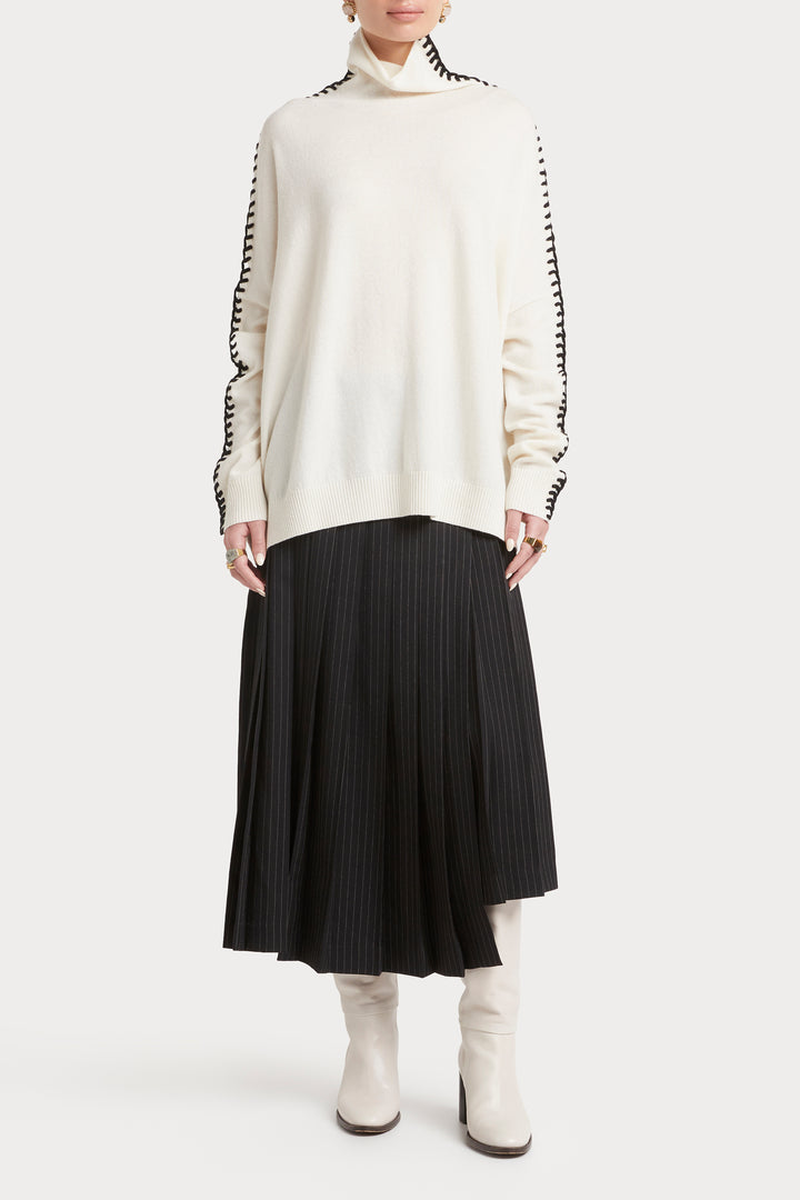 Husk Slouchy Cashwool Blanket Stitch Knit