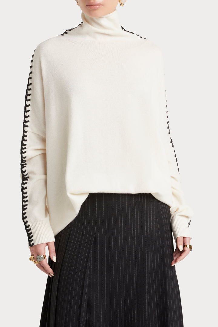 Husk Slouchy Cashwool Blanket Stitch Knit