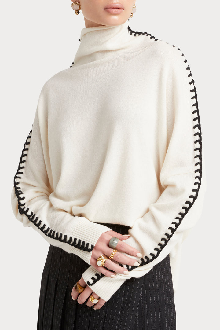 Husk Slouchy Cashwool Blanket Stitch Knit