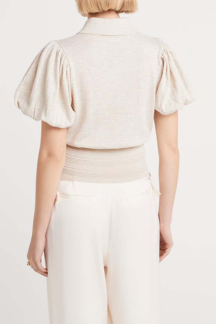 Husk Puff Sleeve Polo Knit