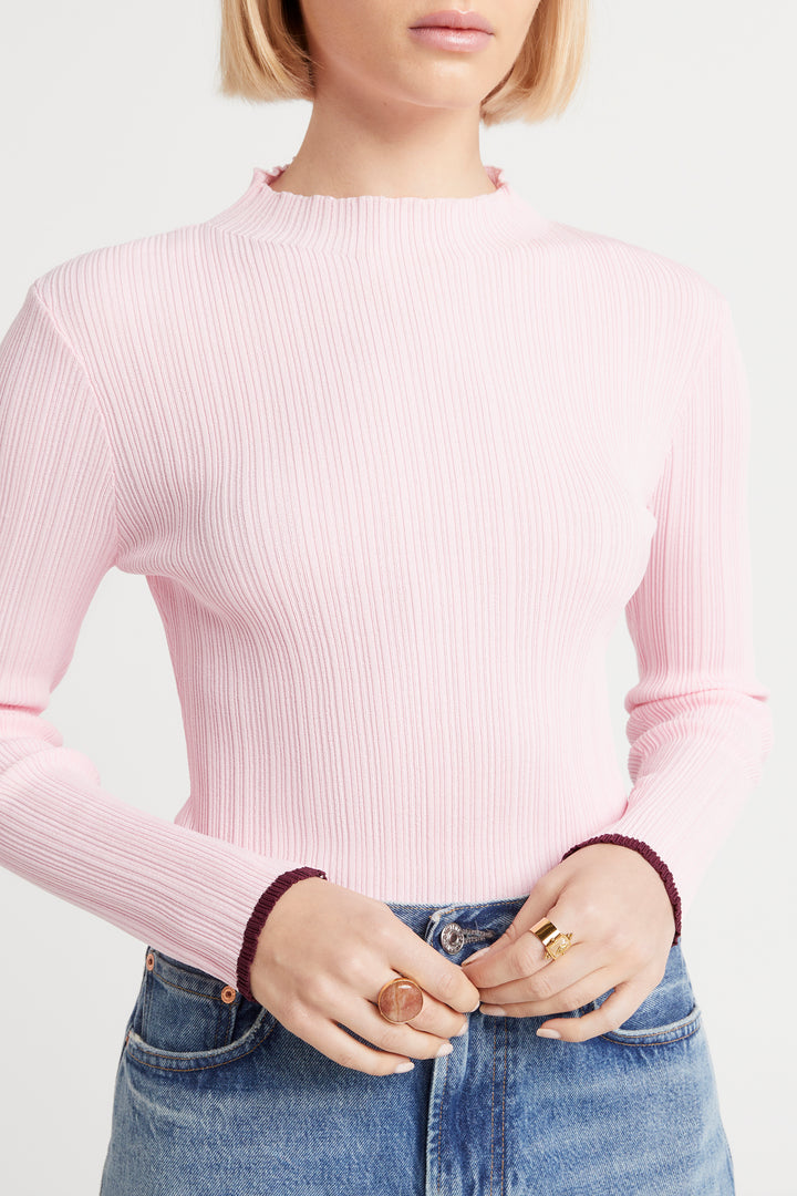 Husk Contrast Tipped Rib Knit