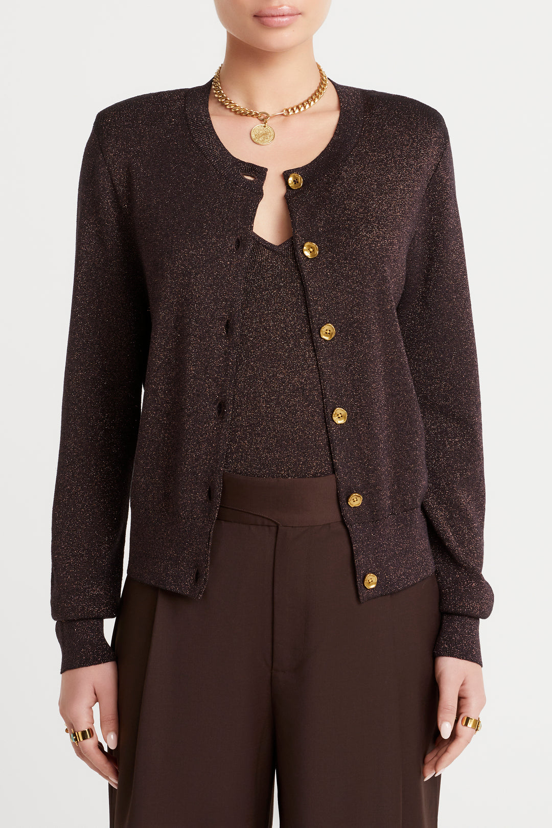 Husk Lurex Knit Cardigan