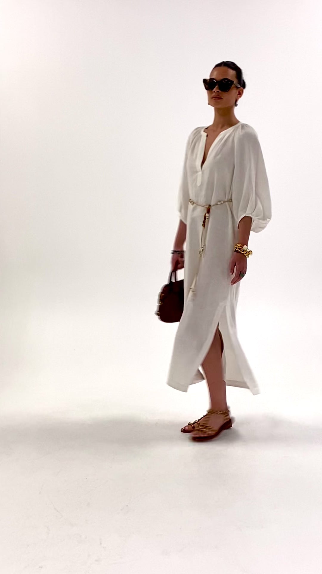 Husk Amara Kaftan - White