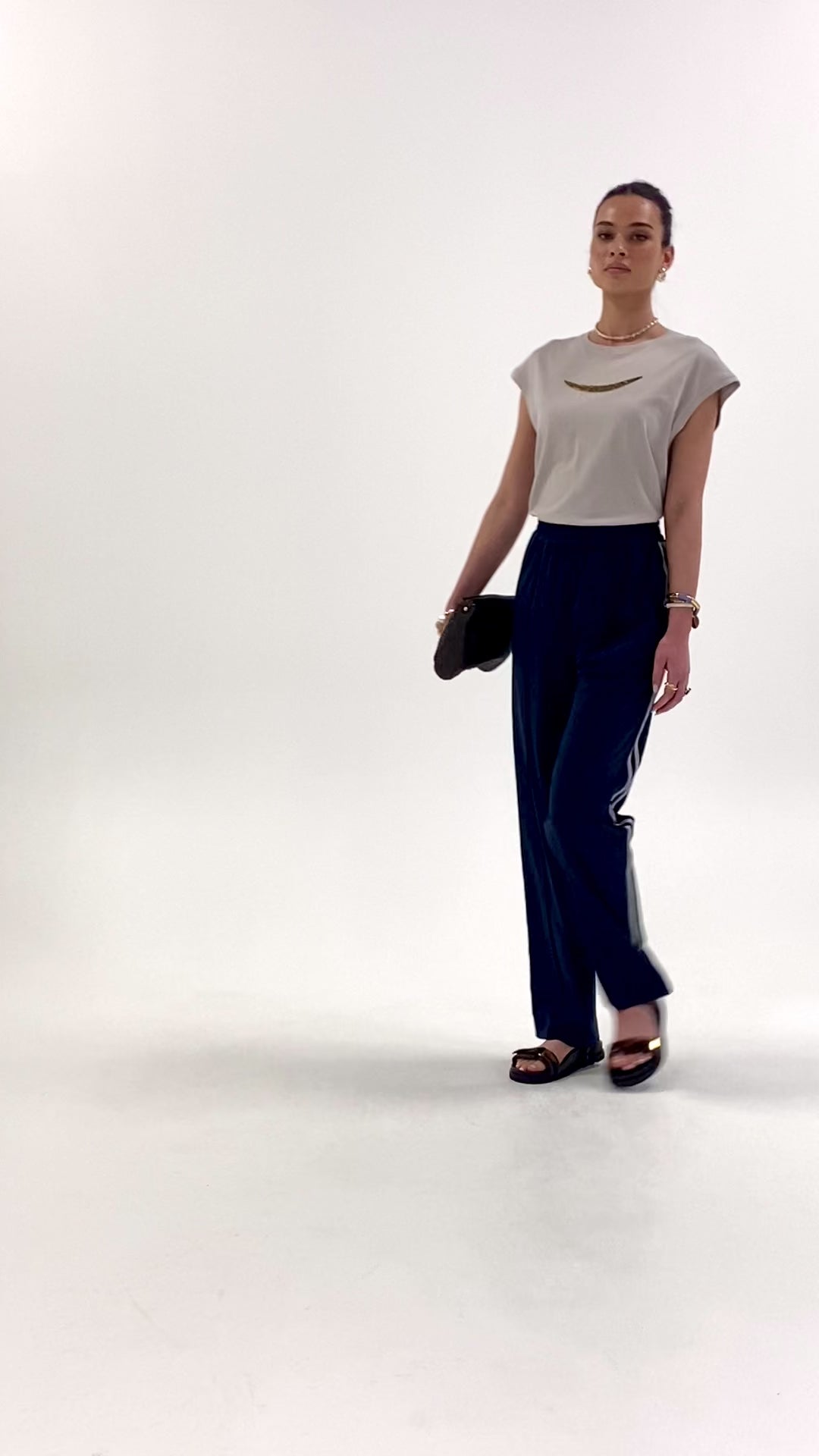 Husk Beaded Tee - Putty