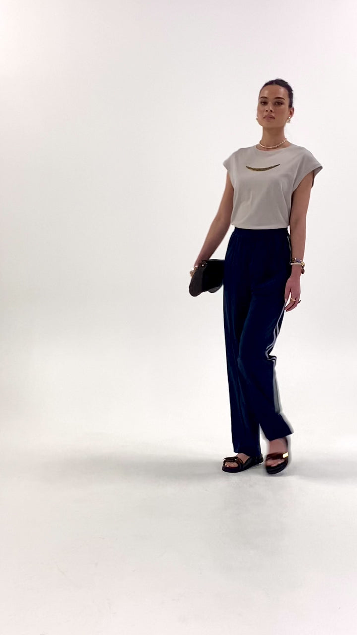 Husk Beaded Tee - Putty