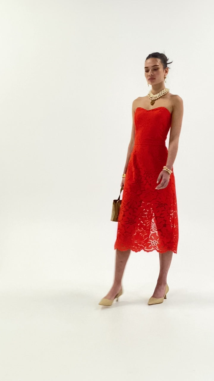 Husk Camellia Dress - Red