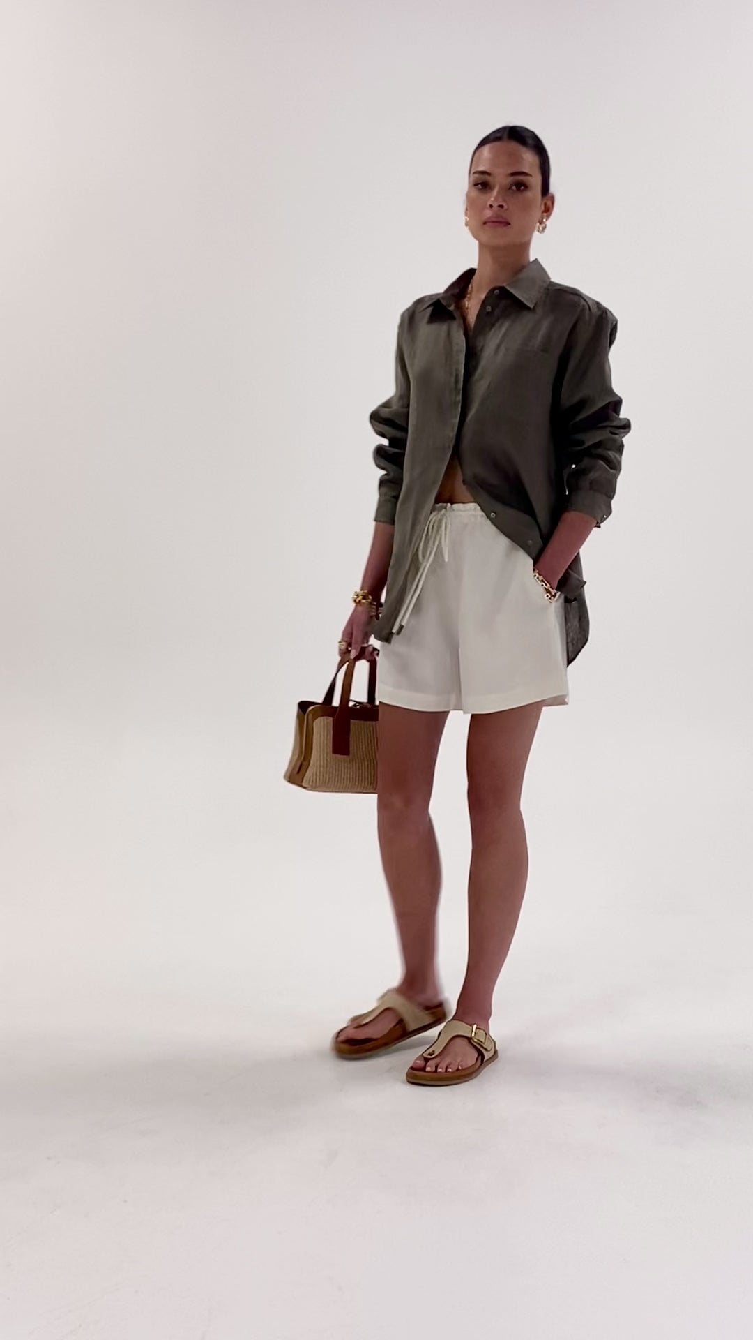 Husk Linen shirt - Khaki