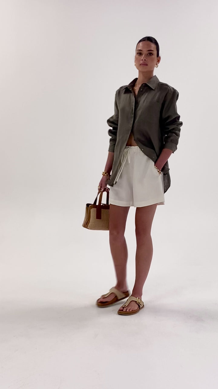 Husk Linen shirt - Khaki