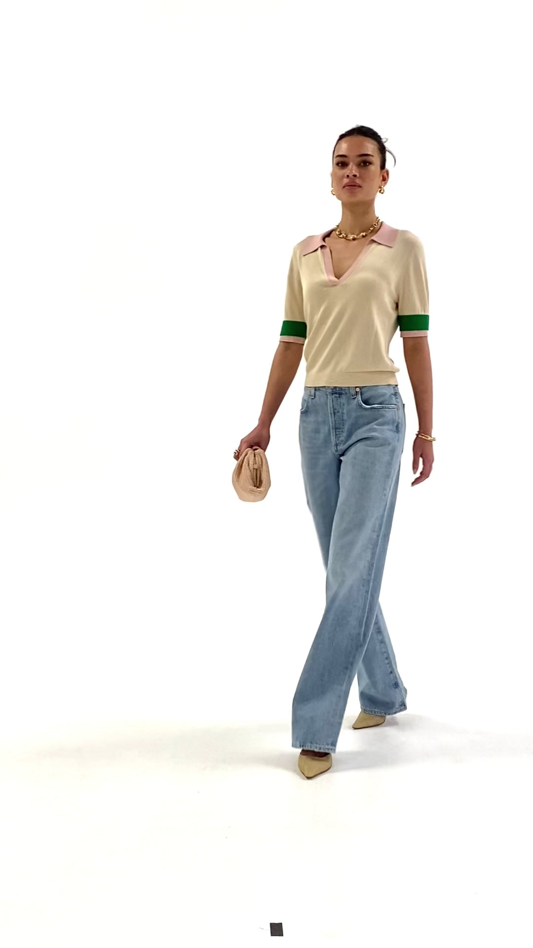 Husk Knit Cuff Polo - Marshmallow