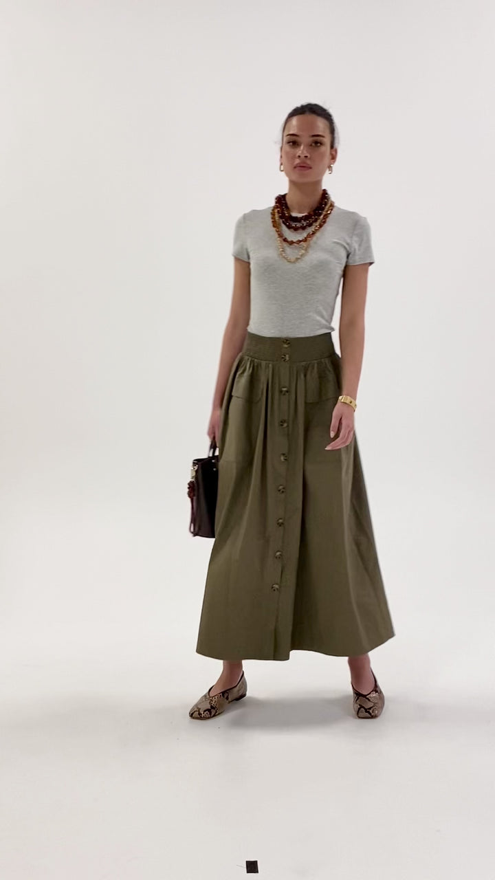 Husk Rib Tee - Grey Marle