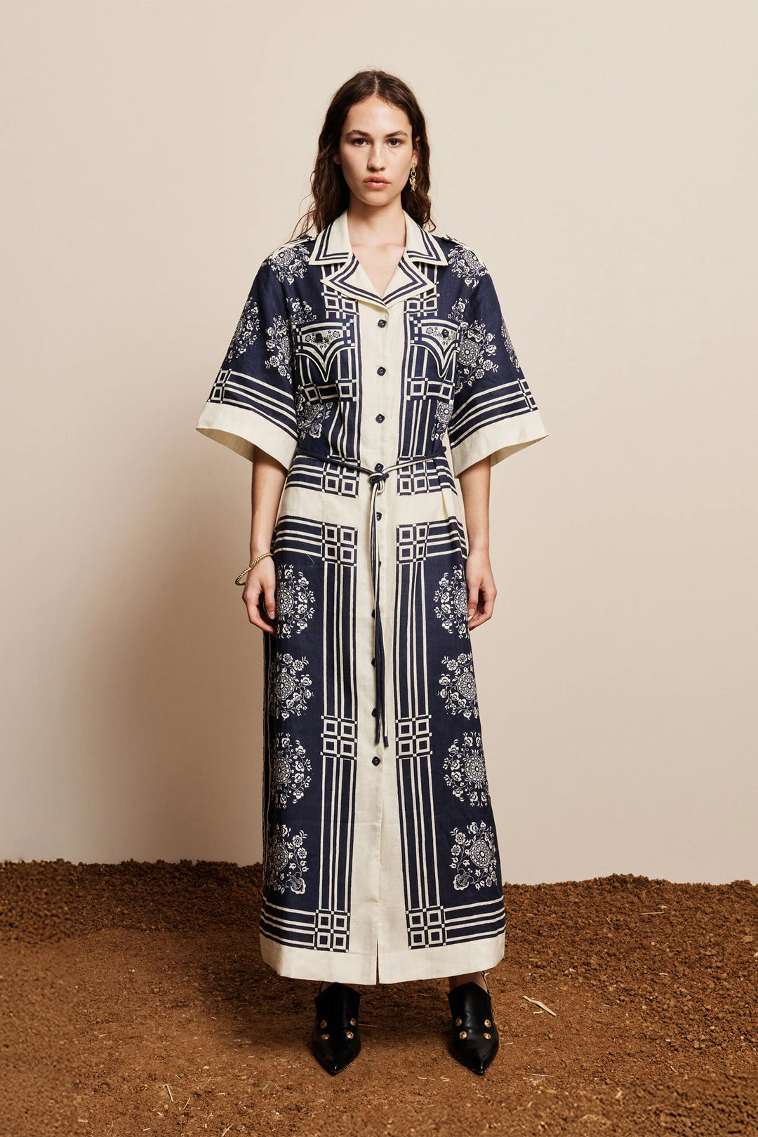 Alemais Banderra Linen Shirtdress