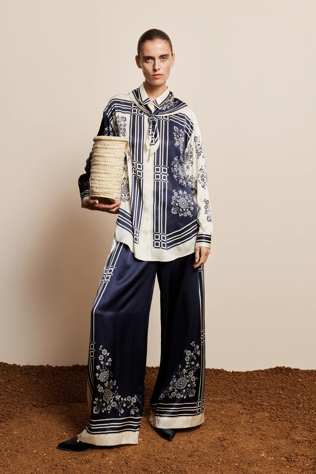 Alemais Banderra Silk Scarf Shirt