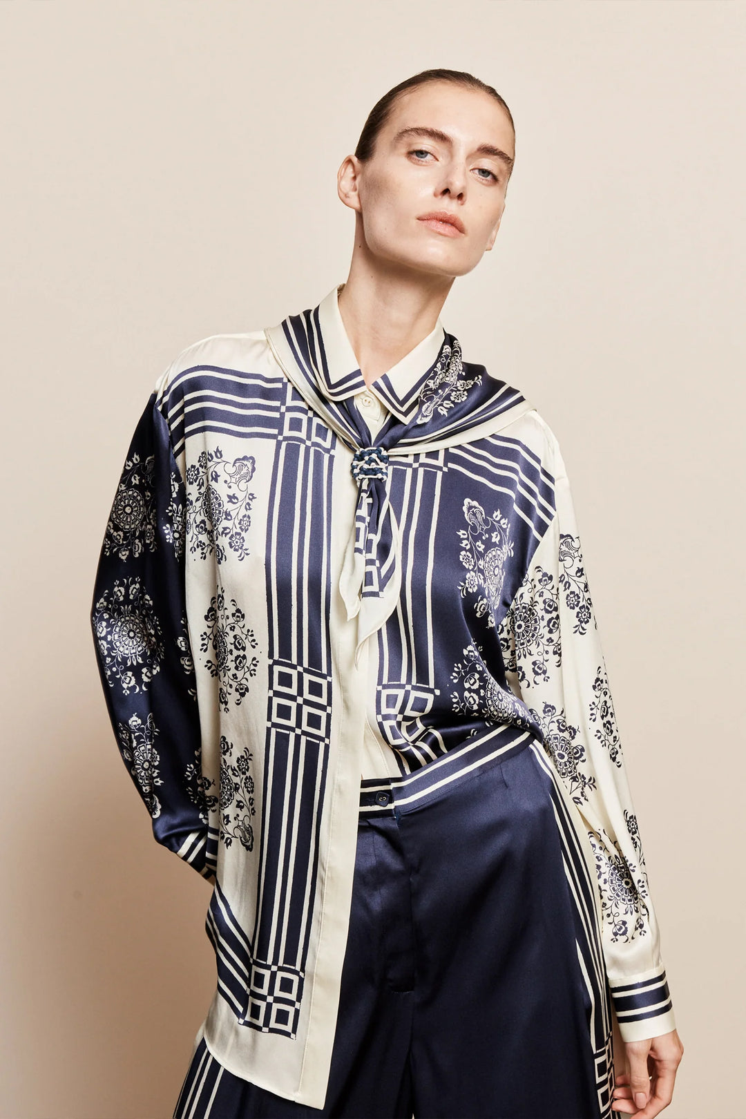 Alemais Banderra Silk Scarf Shirt