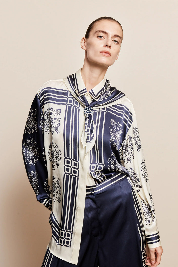 Alemais Banderra Silk Scarf Shirt