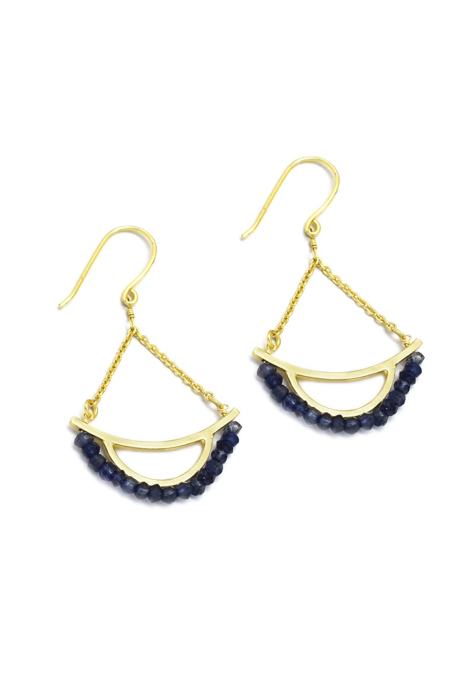 Husk Iolite Earring - Gold