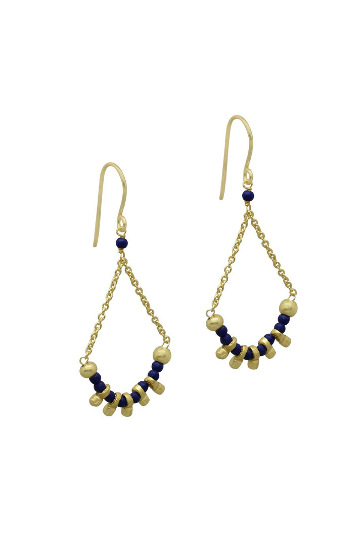 Husk Lapis Earring - Gold