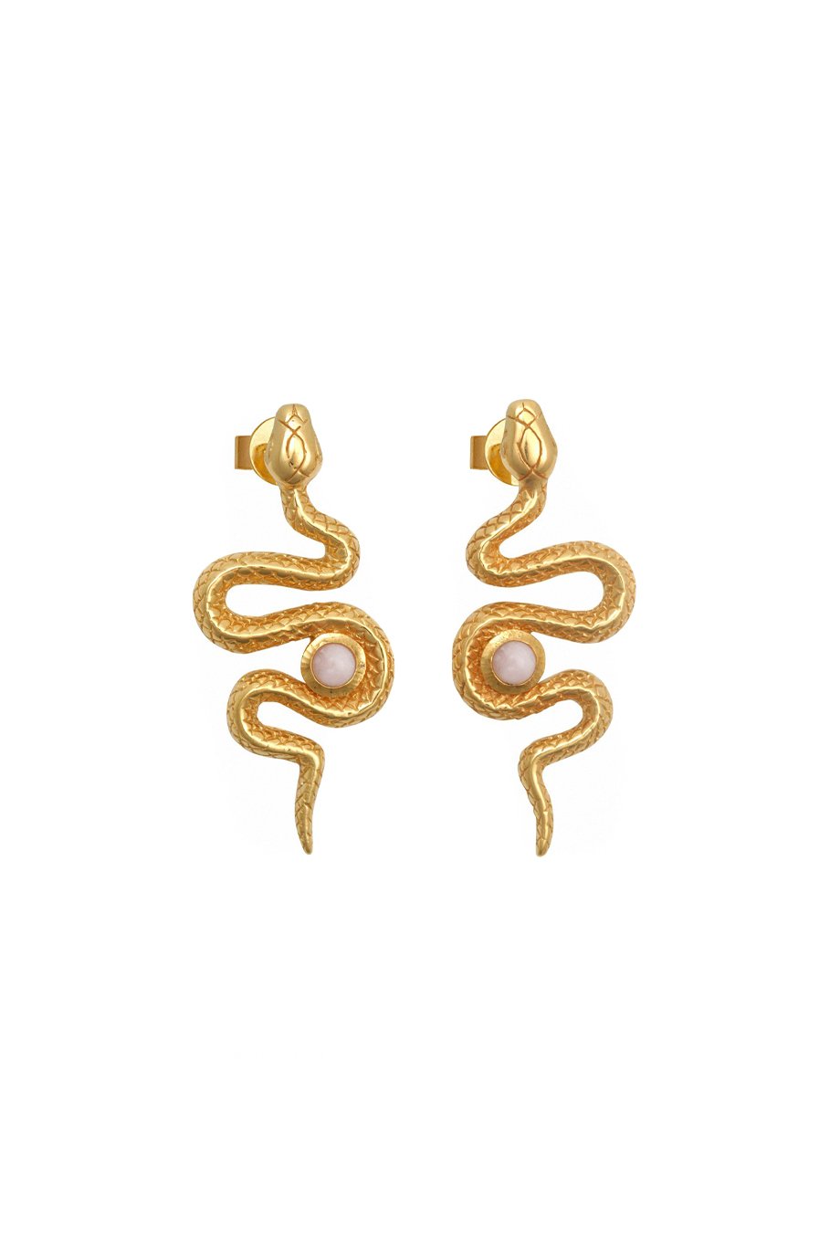 Temple Of The Sun Serpent Studs - Gold