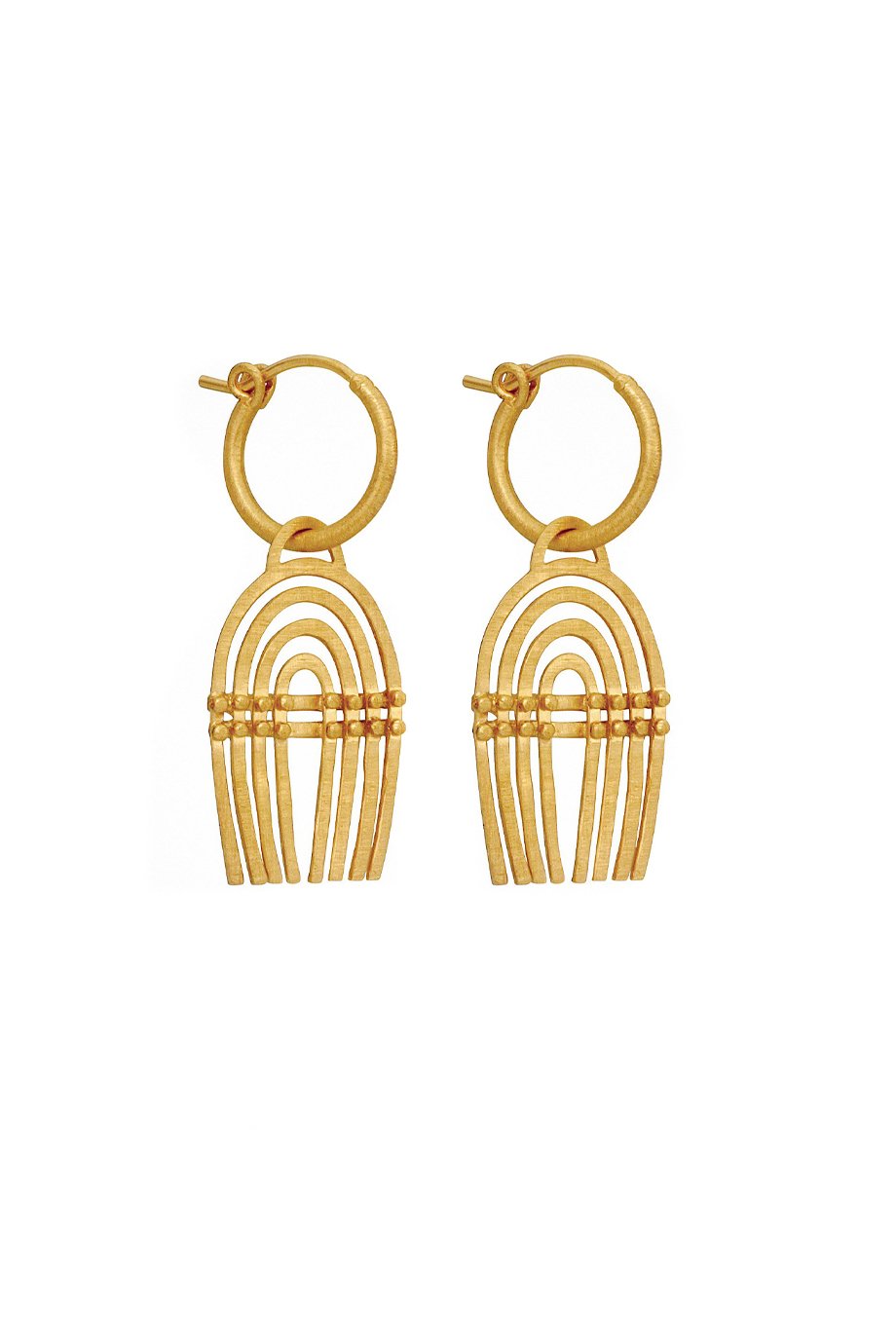 Temple Of The Sun Mena Earrings - Gold