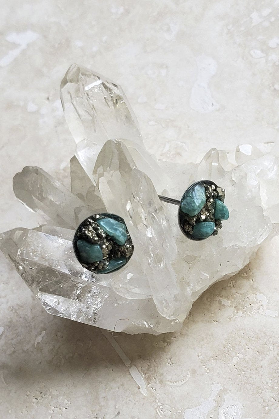 Marly Moretti Amazonite Stud - Silver