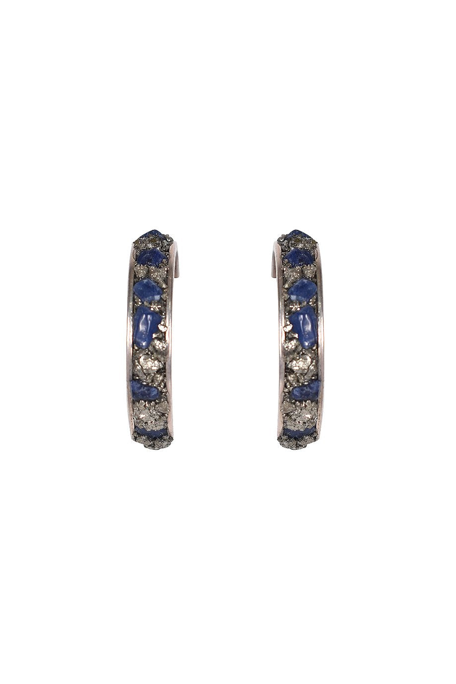 Marly Moretti Sodalite Hoops - Silver