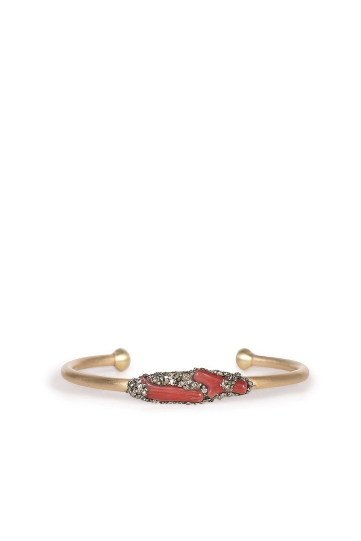 Marly Moretti Coral Cuff - Brass