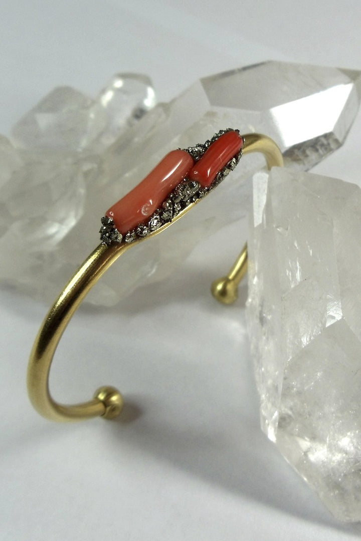 Marly Moretti Coral Cuff - Brass