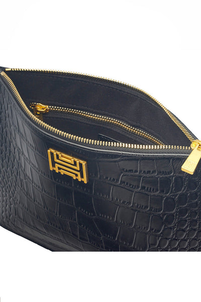 Nikki Williams Monogram Pouch - Black