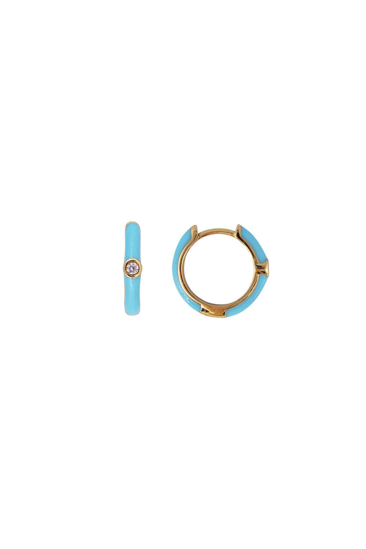 Fairley Enamel Hoops - Turquoise