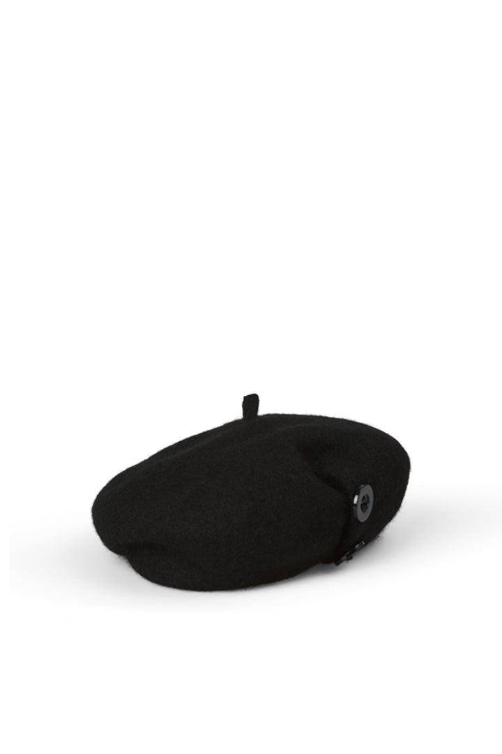 Sarah J Curtis Button Beret - Black