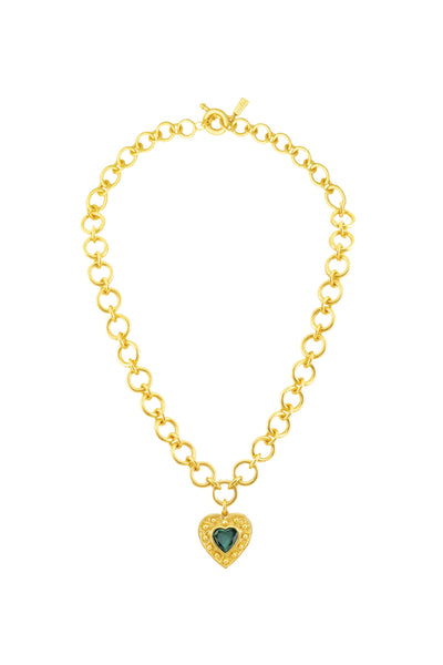 Valere Hearts Necklace - Emerald
