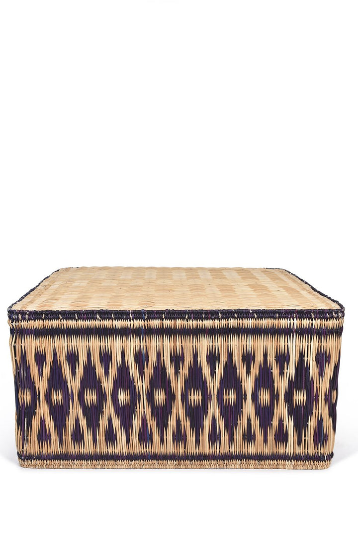 Husk Rattan Ottoman - Black