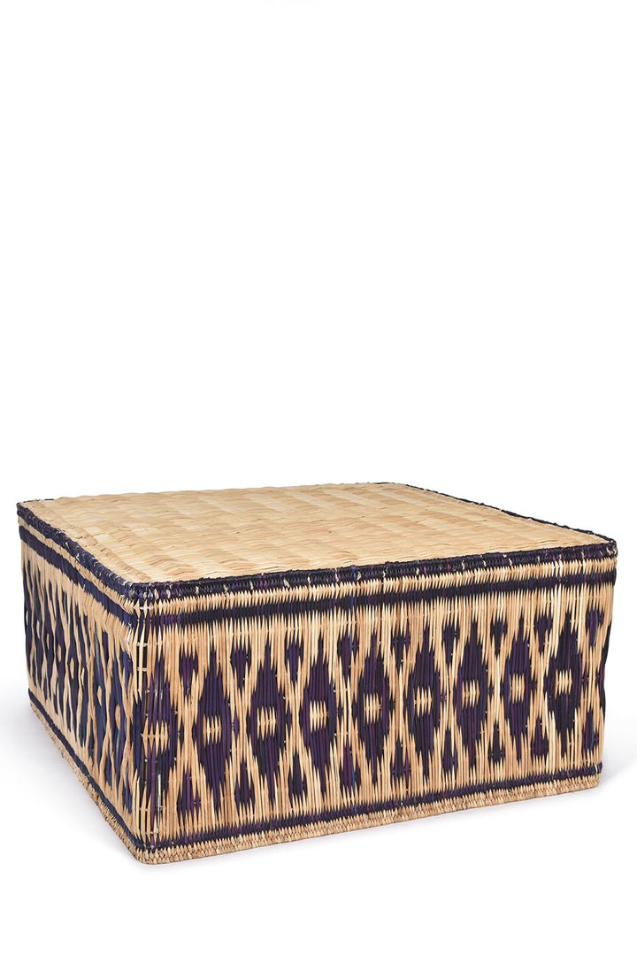 Husk Rattan Ottoman - Black