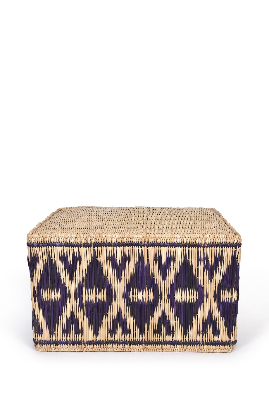 Husk Rattan Ottoman - Black