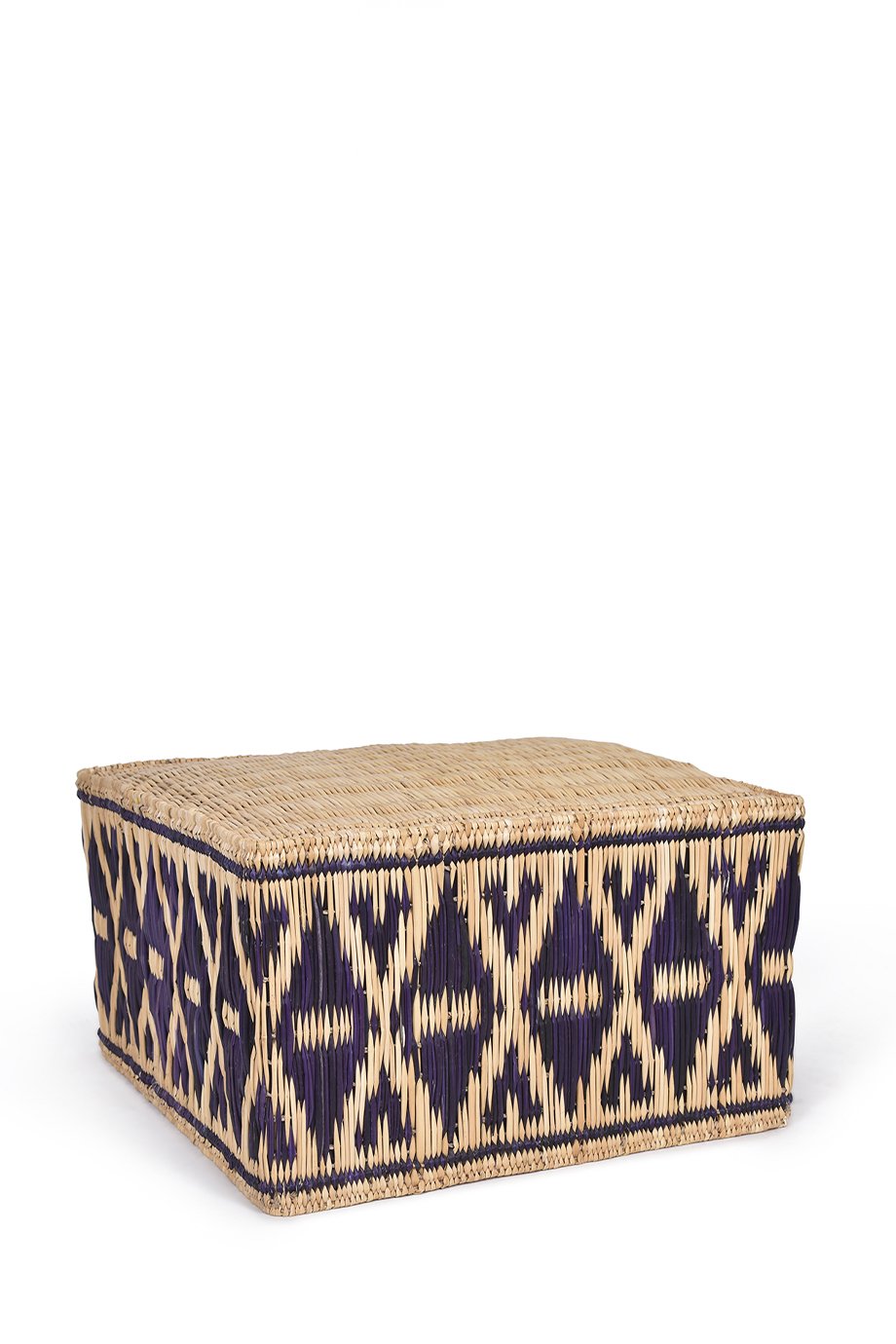 Husk Rattan Ottoman - Black