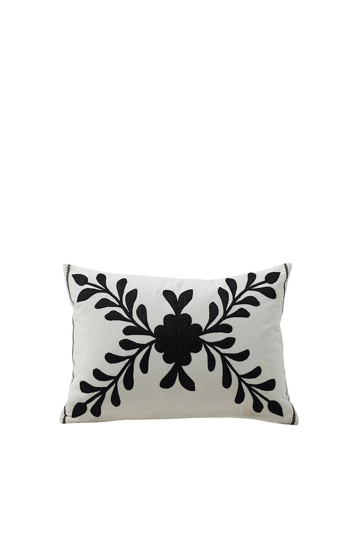 Husk Flora Cushion - White