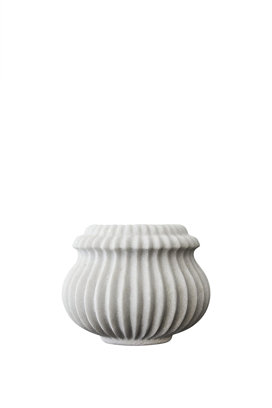 Husk Marble Planter - White