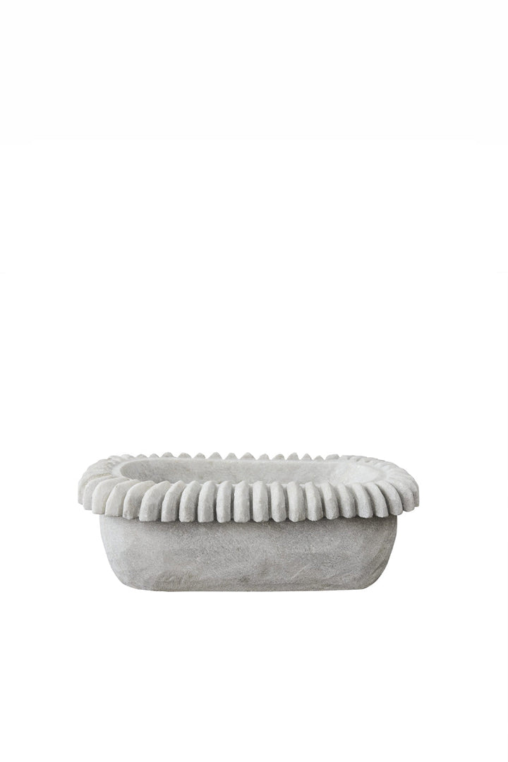 Husk Marble Dish - White