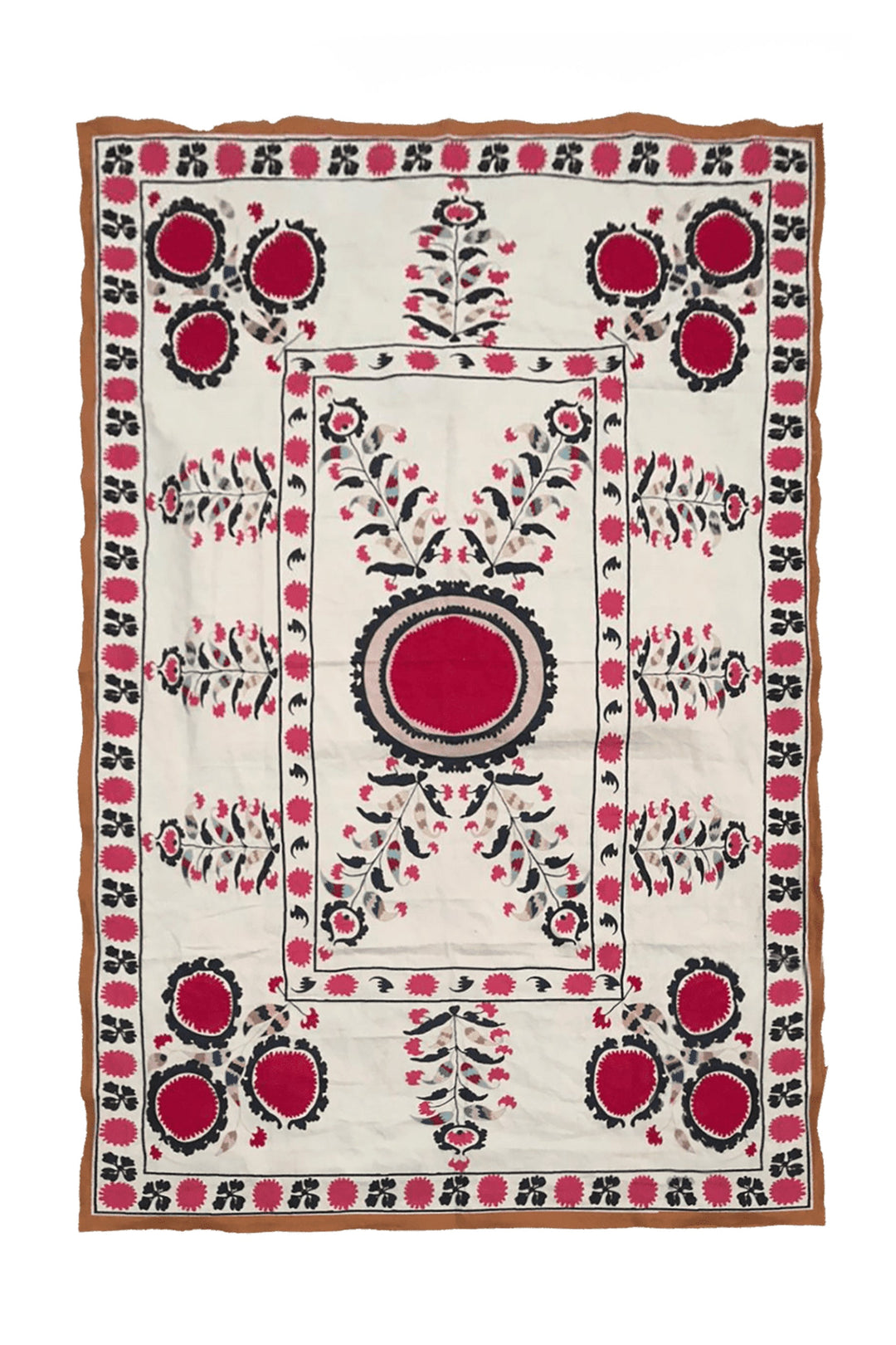 Les Ottomans Suzani Cloth - Red