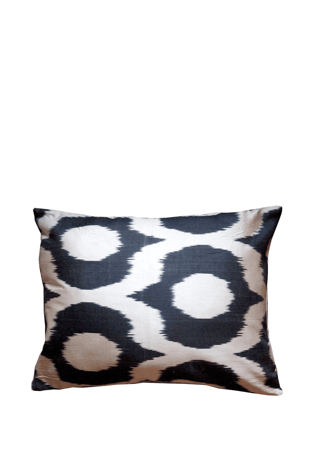 Les Ottomans Silk Cushion - Black & White