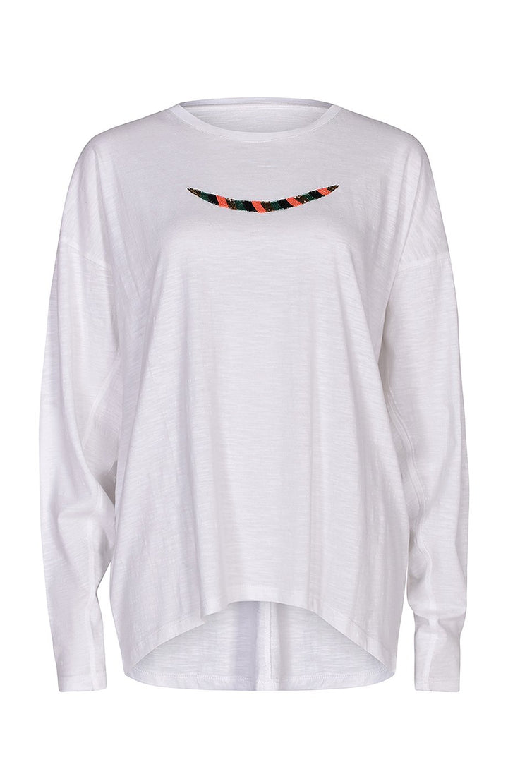 Husk Beaded L/S - White