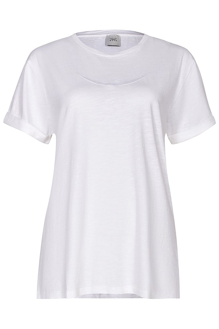 Husk Embroidered Tee - White