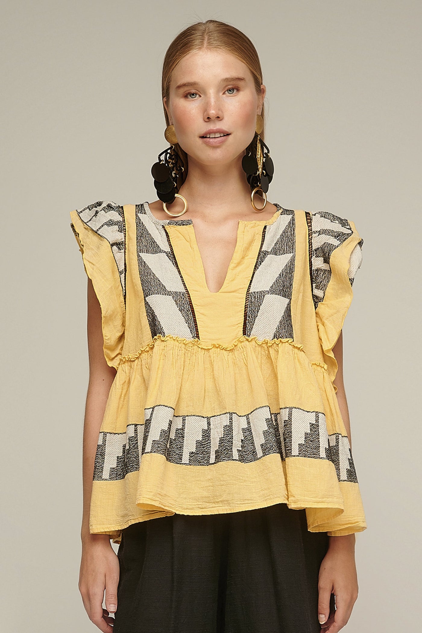 Pearl & Caviar Zakar Top - Yellow