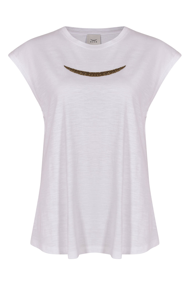 Husk BEADED TEE - White